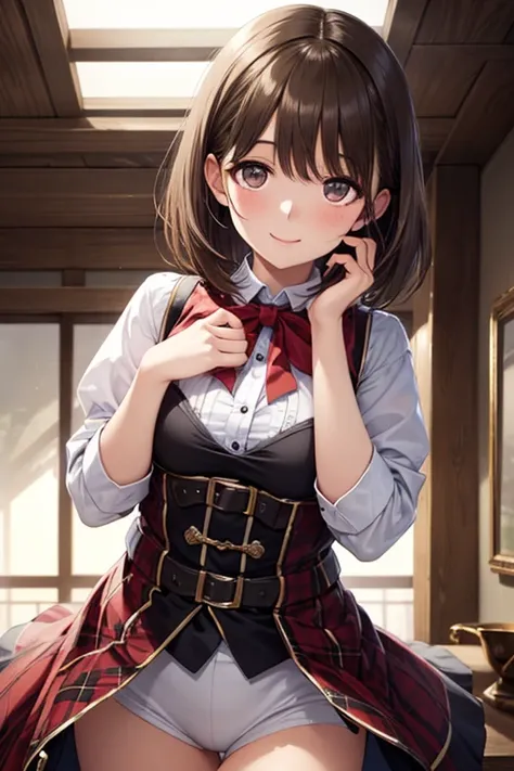  anegasaki nene, shiny brown short hair, beautiful brown eyes, smiling face, sparkling pupils, (fine grain), highly detailed eyes, highly detailed face, highly detailed eyes,, (masterpiece:1.2, best quality), ((only1 girl)), cowboy shot,cowboy shot,, 



 ...