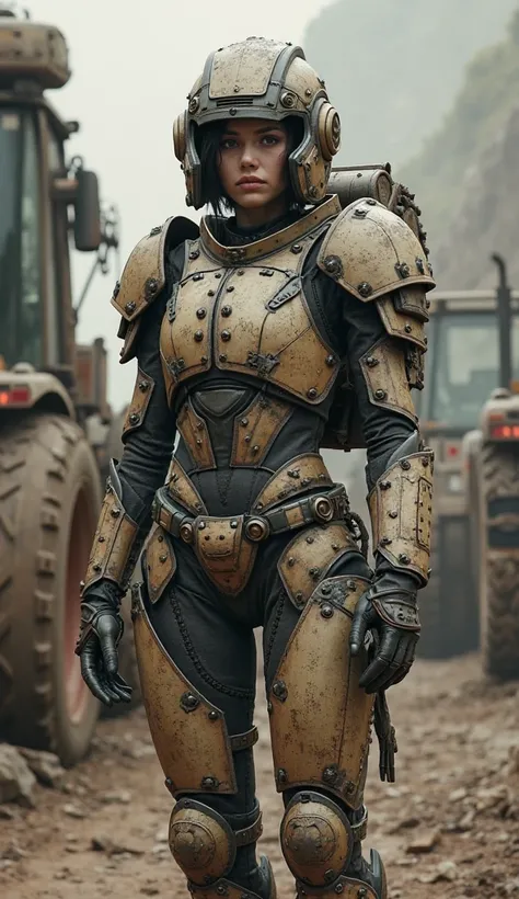 The lady has small armor, which is reminiscent of the characteristics of tractors