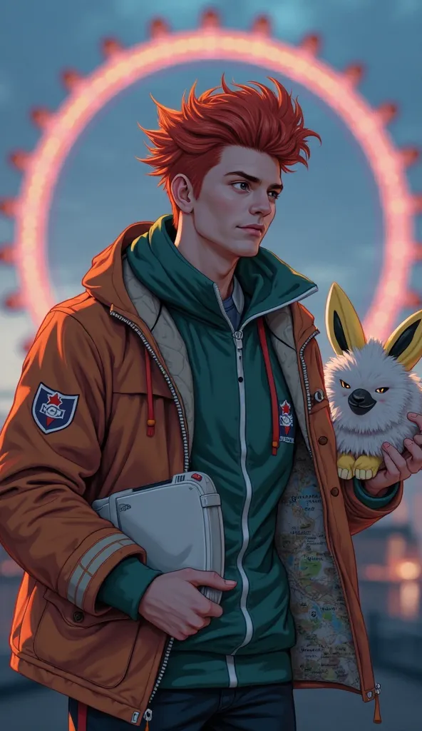 5. Kevin De Bruyne – The Strategist

A thoughtful De Bruyne as a Pokémon Trainer, wearing a practical jacket with a map of Pokémon regions sewn into the lining. He holds a Pokédex in one hand, while his loyal Alakazam hovers beside him, telepathically awai...