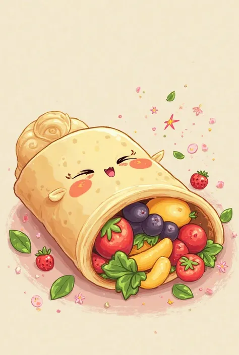 Vegefruit crepe roll cartoon anime