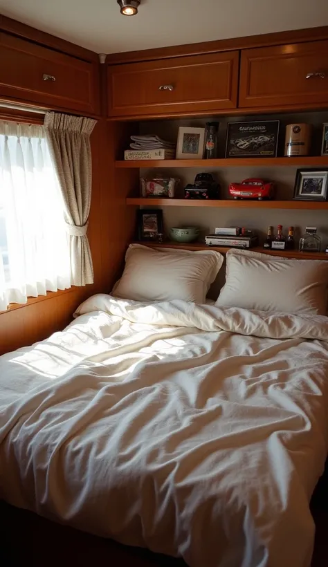 I wake up in the morning, my feet dangling over the edge of the bed. As I lift the comforter slightly, I take in the cozy surroundings of my typical Formula 1 motorhome. The soft light filters through the curtains, illuminating the rich wood paneling and t...