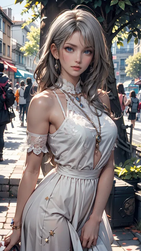  the background is the city , perfect Gray Hair girl, Loli Dress, Gray Hair, Gray Hair god,  cute anime wife with beautiful clothes, Gray Hairの,  Best Anime 4K Konachan Wallpaper , Little Curvy Lori , Pixiv and ArtStation's Guvez , Gray Hair girl, Nightcor...