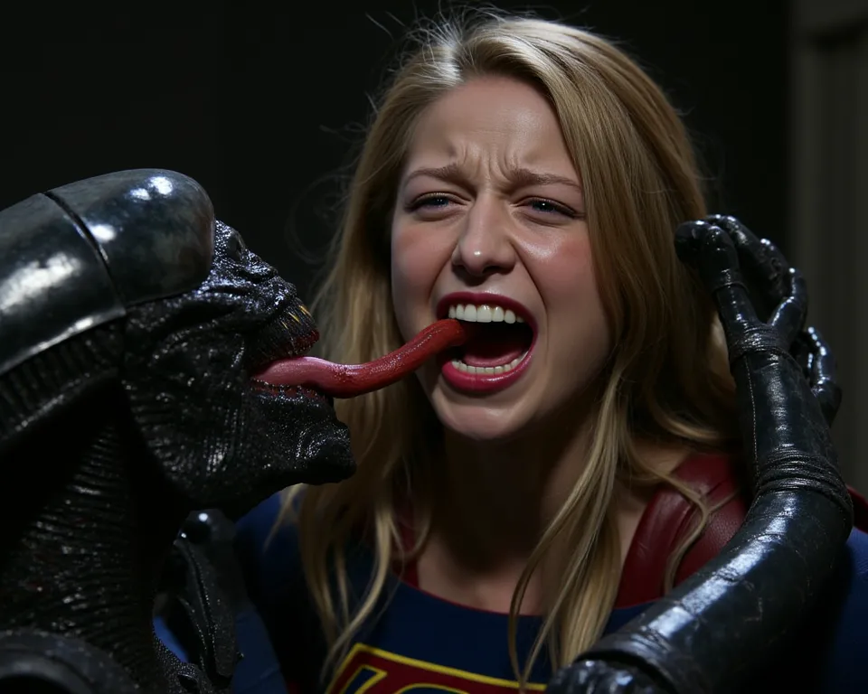 Supergirl Being Humiliated by Xenomorph
Xenomorph is hugging Supergirl and making her tongue crawl。
Supergirl Screams in Pain。
tears