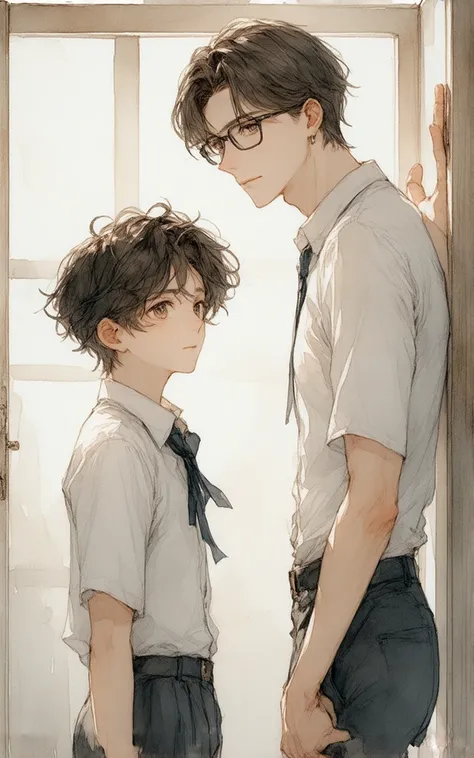 Let's take a look at the webtoon style poster:
two watercolor characters
A Korean webtoon poster that conveys the intense emotions and tension of the two main characters with a wide camera angle that reveals the surrounding atmosphere -- the first characte...