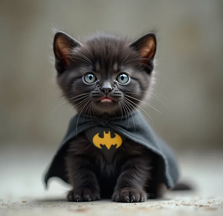 Kitten (Kitten cat black, cute, Dress like Batman), Excluding water, As if it wanted to throw it.