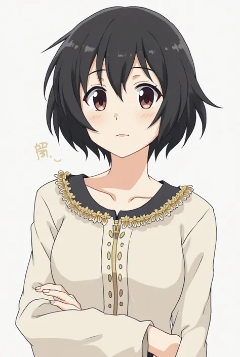 Create an anime-style character sheet for Suguha Kirigaya from Sword Art Online. She should have her correct short black hair, The sheet should include a front view, side view, and back view, ALSO IN NO CLOTHS