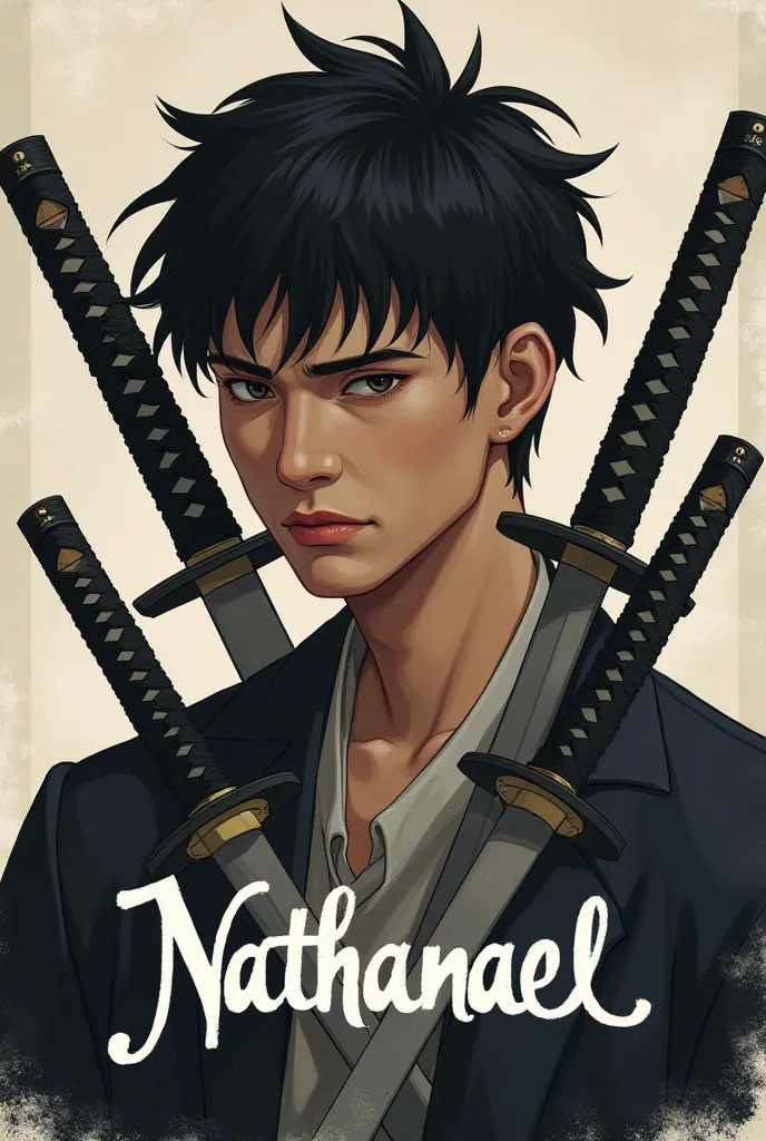 Nathanael with only one n that the name is outside the katanas
Q Katanas are more traditional
