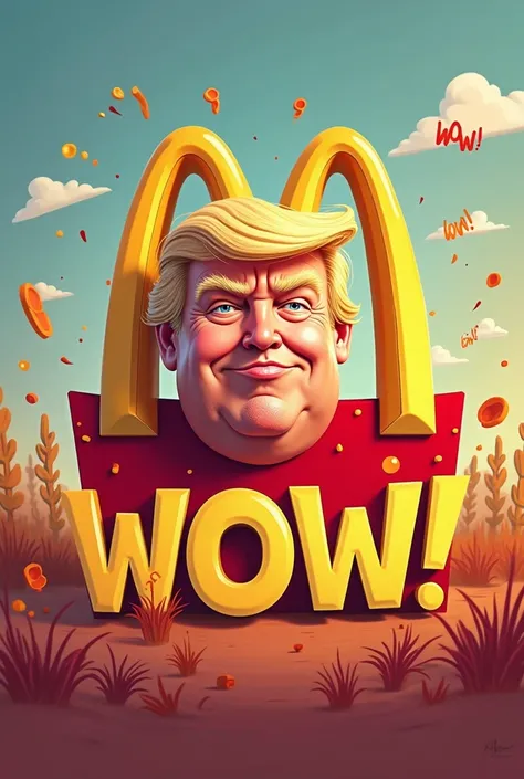 Logo picture of "WOW Donald"like the MC donald