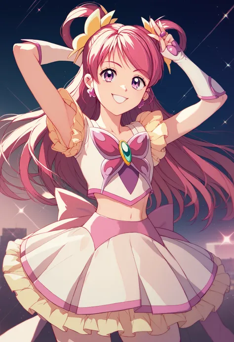 curedream、 pose 、Looking here、standing、 orbital space、In the city、smile、