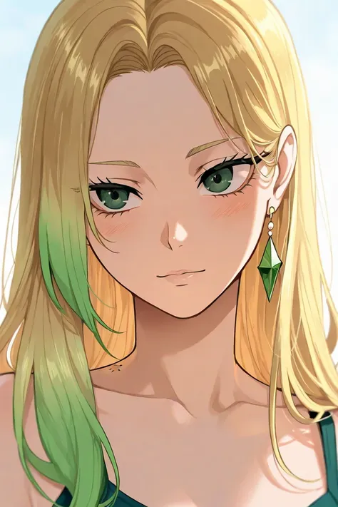 A Wattpad book cover titled:“The Truth Behind Sunshine.” - Haikyuu FanFiction. A girl who walks on crutches.
Tenshi has beautiful golden blonde hair, who are curled at the tips, with a pony, plus emerald green eyes and a small birthmark on her right cheek.