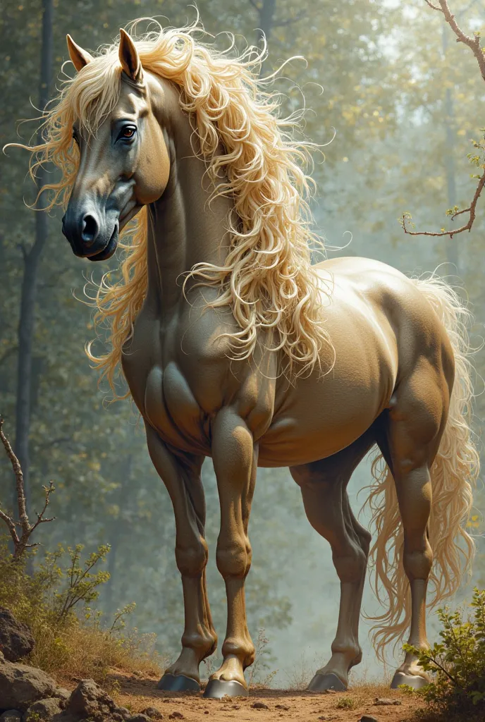 Combine a horse and a brush, to integrate horse hair with the bristles of a brush, That they are only one  

