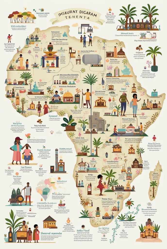 A graphic diagram on the perfumery sector in Senegal and Abidjan