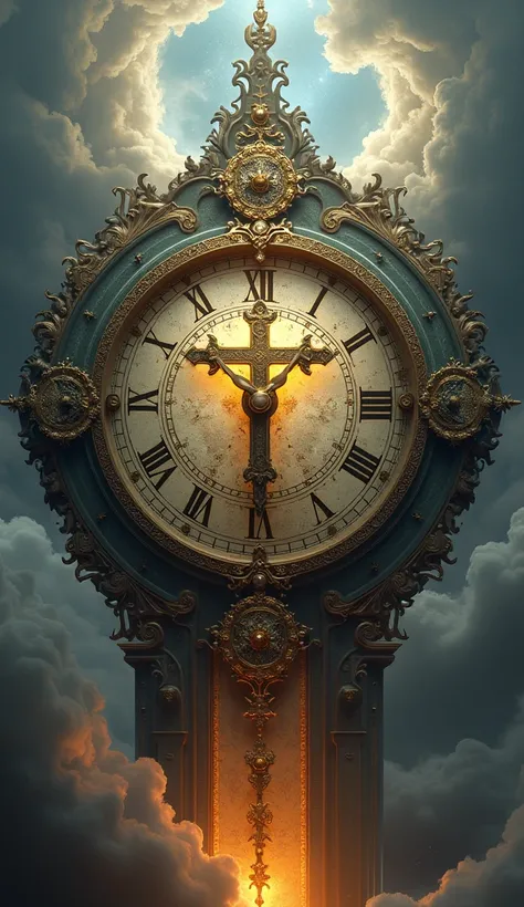 A Clock with the Hands Forming a Cross: Representing God's time acting in the impossible.