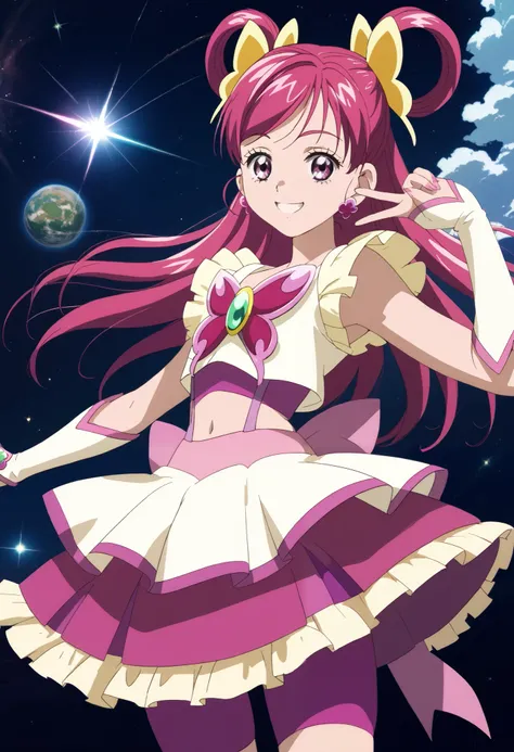 curedream、 pose 、Looking here、standing、 orbital space、In the city、smile、