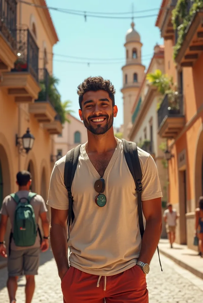 Young Tunisian brown man wins a trip to Spain 