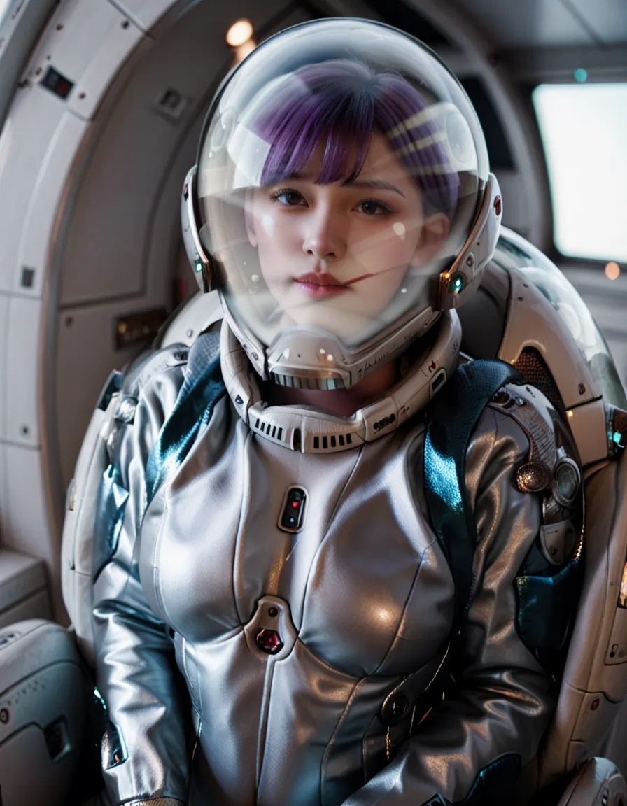 , (plugsuit:1.15), , eva helm, , indoors,masterpiece, best quality, 1girl, solo, {{{very short hair:1.7}}}, pread legs, , , short hair, ,(upper body:1.2)space helmet, space helmet,eva helm, spacesuit , astronaut), bubble helmet, space helmet, (1girl:1.1) w...