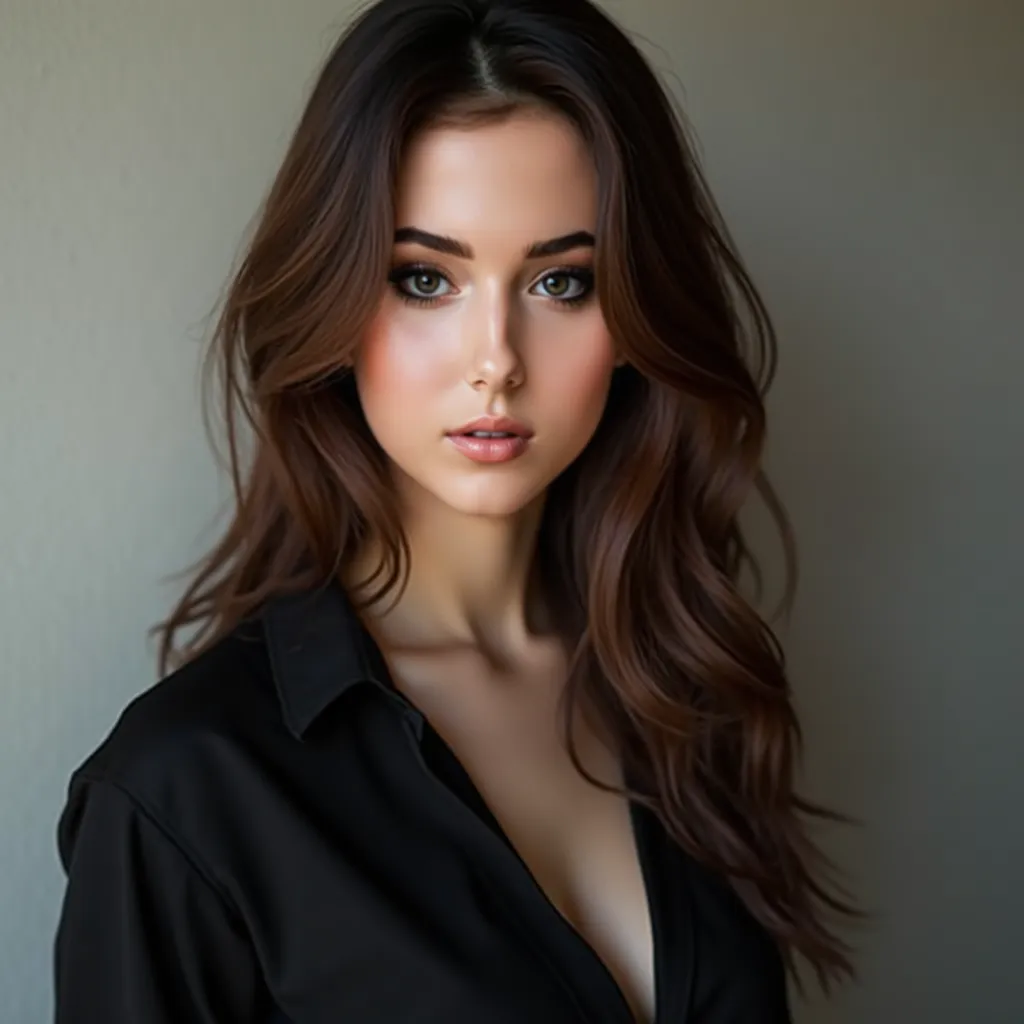 Realistic full body photo [she is a woman], [she is 20 years old], [“her name is yasuky“], [light brown eyes], [brown hair], [athletic body, big breasts and butt, slim waist], She is natural, She is natural and ultra realistic, She is photogenic and model....