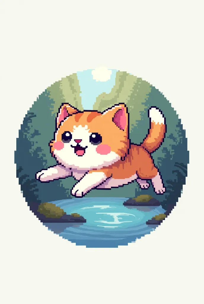 FOR STREAM CAT LOGO PIXEL  WITH CIRCLE