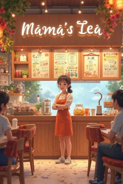 image of me inside my owned milktea shop named mama’s tea