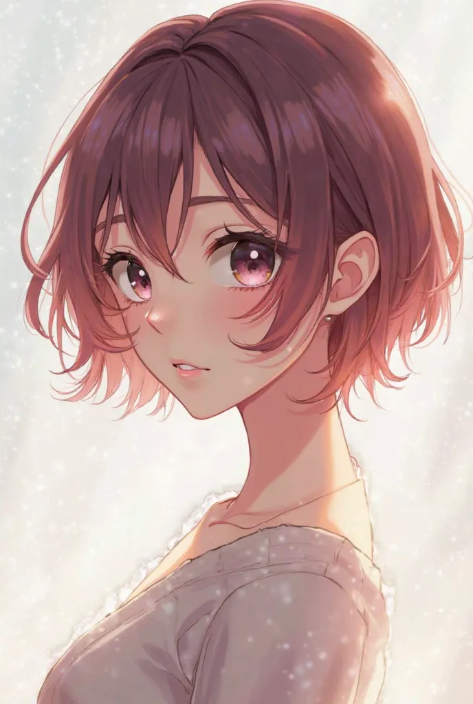 An anime girl short hair