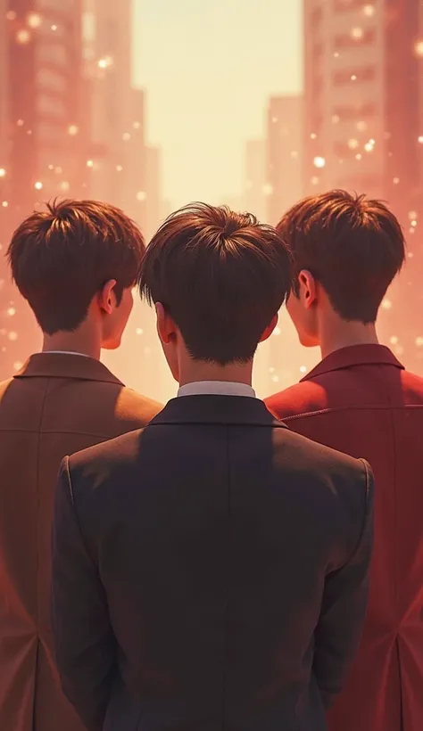 Men who look like K-pop idols　 back view　 soft atmosphere　The vibe is like a boyfriend　