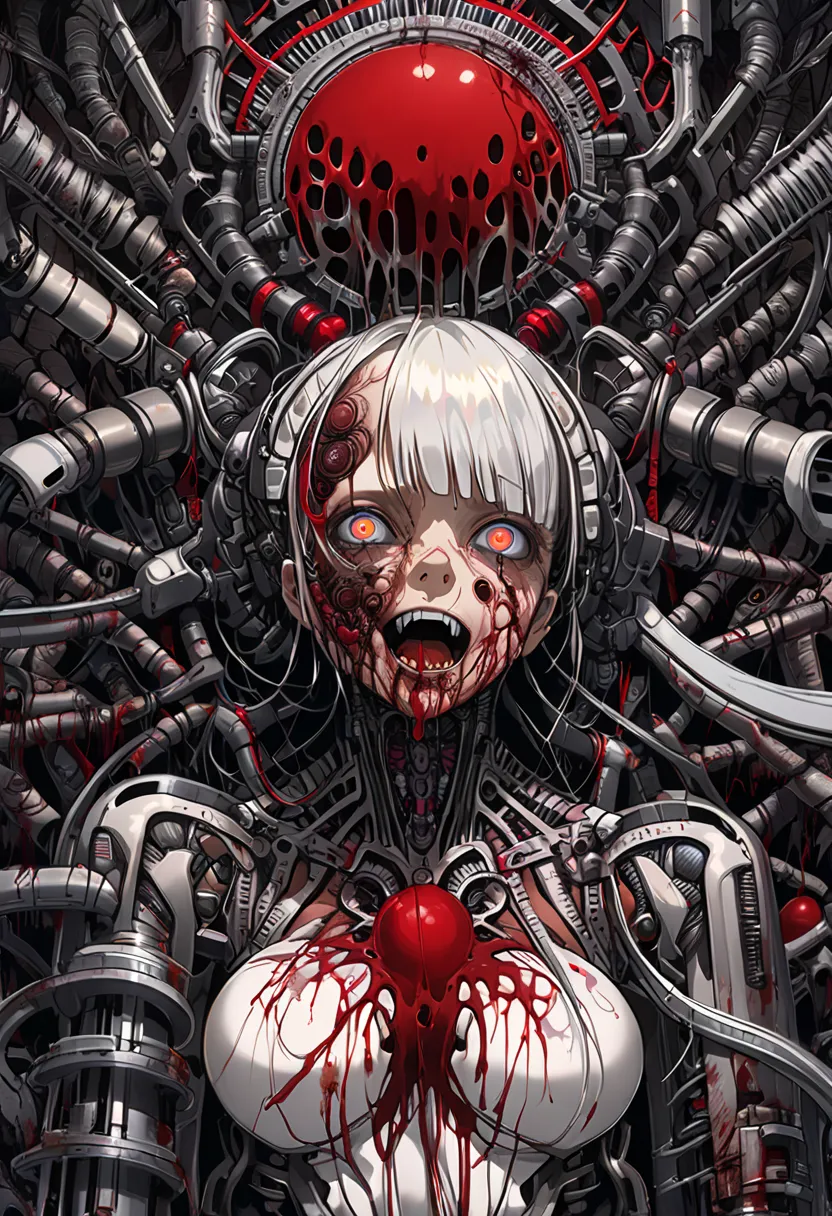 (masterpiece, Highest quality: 1.2), ultra high definition, HIGHEST LEVEL DETAILS, (body horror: 1.4), (bioMachine: 1.3), (bloody: 1.2), Living Being, (colorful: 1.2), Satanic, (Machine: 1.3),  Hans Giger, Many Hands, ( zentangle : 1.2), black scheme 