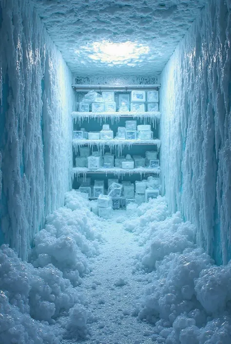 Freezer full of ice