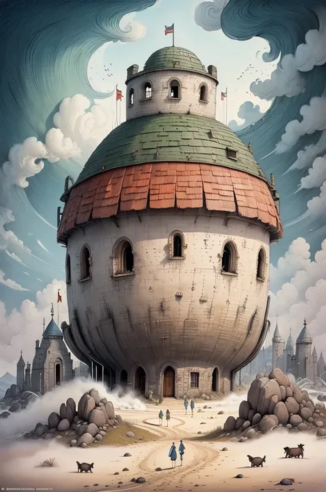  Castle in the sky 　cloud　Sky　. It has been exquisitely detailed。. Top quality craftsmanship , Exquisite carvings and intricate patterns. . The scene is captured in the medium of digital illustration., Combining photographic realism with concept art artist...