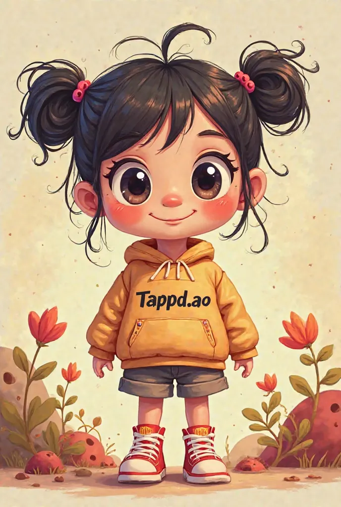 Cute cartoon girl  with TappDao name on chest