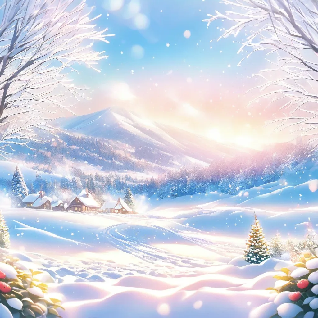 Snow Scene，snow，plant（（（Romantic atmosphere）））（（（fairy tale elements）））（（（masterpiece）））， （（best quality））