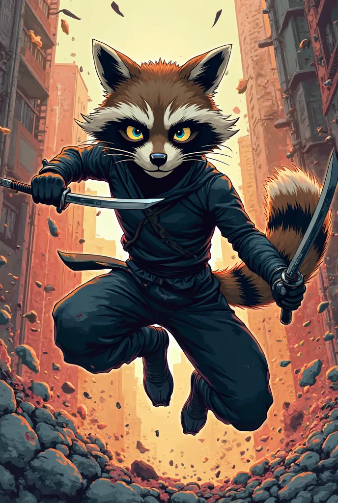 2d,anime,comic,raccoon,ninja