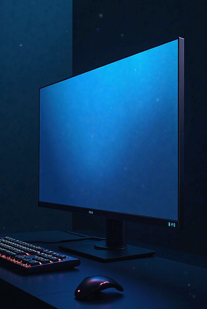 Vertical format all-side gaming-toned dark blue screen