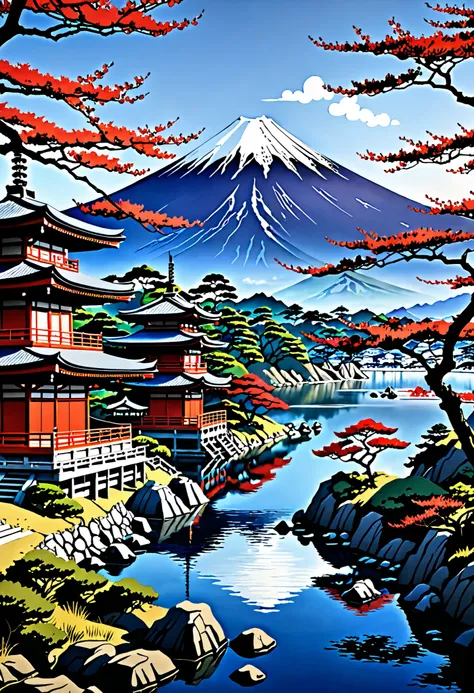 Japan、 Ukiyo-e、 realistic landscape 、live-action、