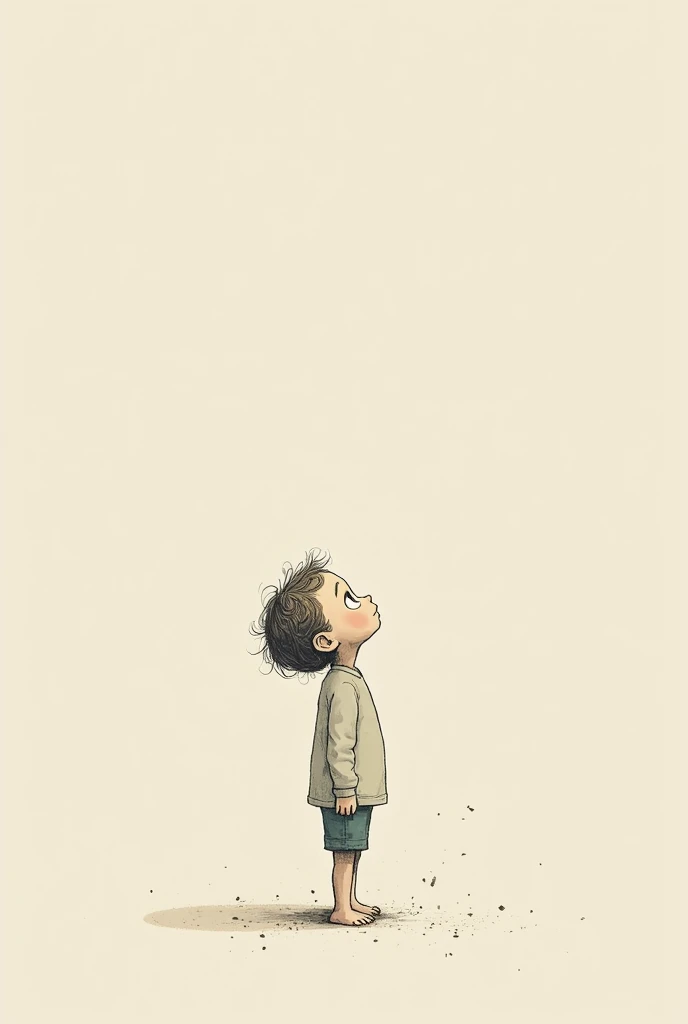 Dans un style très minimaliste , dessin simpliste , ( Jon klassen ) un enfant rêve 
