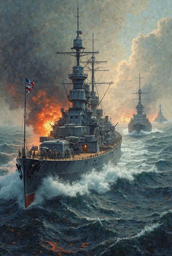 Images of the combat in Jutland in the First World War 