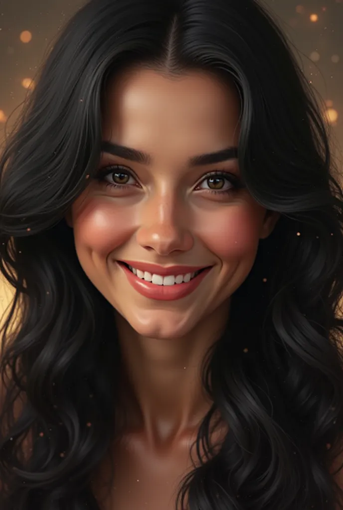 A dark-haired image of a woman smiling 