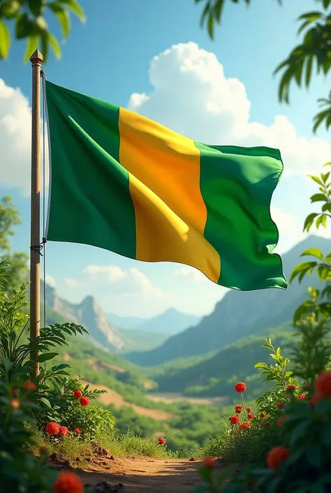 I want an image of Benin with its flag
