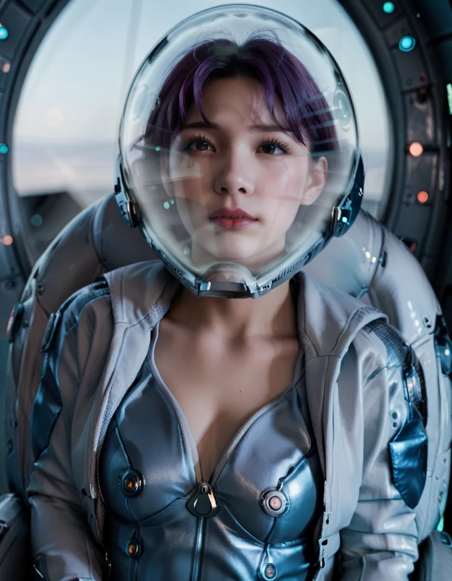 , (plugsuit:1.15), , eva helm, , indoors,masterpiece, best quality, 1girl, solo, {{{very short hair:1.7}}}, pread legs, , , short hair, ,(upper body:1.2)space helmet, space helmet,eva helm, spacesuit , astronaut), bubble helmet, space helmet, (1girl:1.1) w...