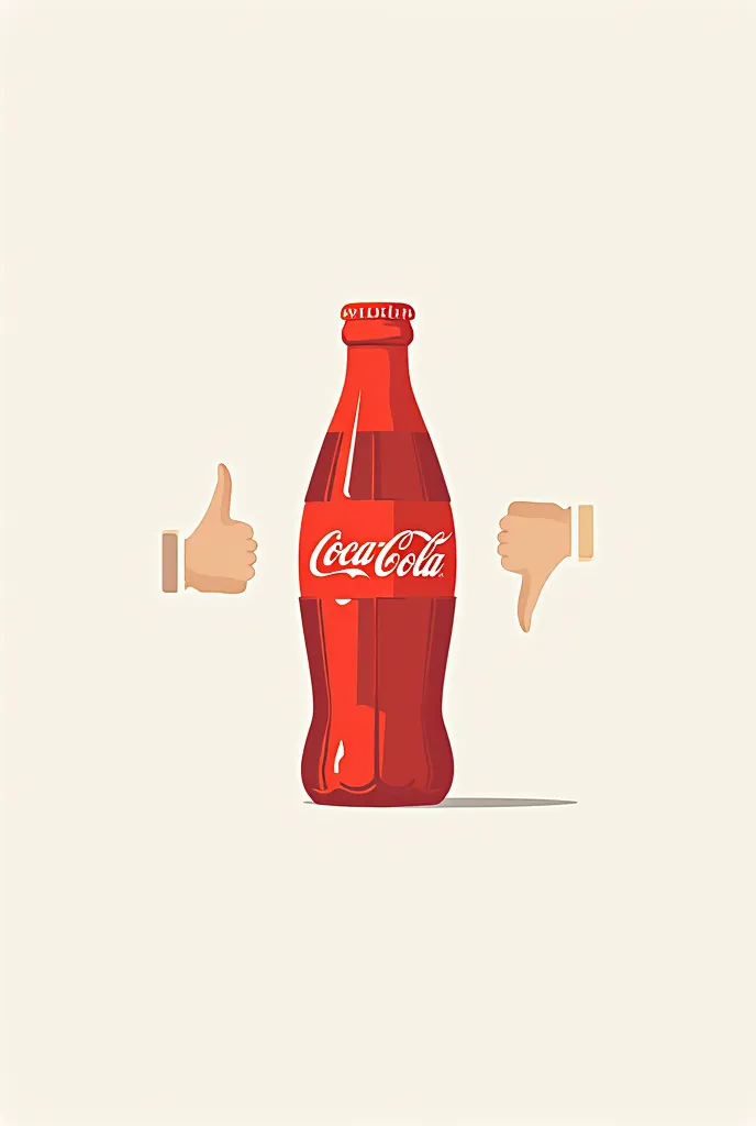 coca cola design logo thumbs up and thumbs down make it 2d only
