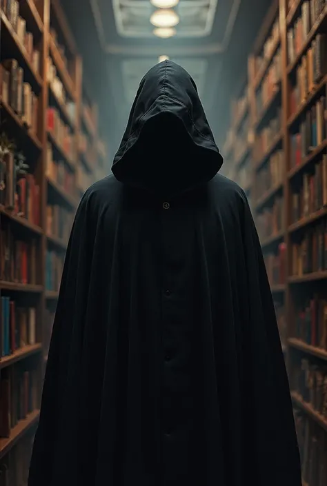 make the hoodie black and the background a library 