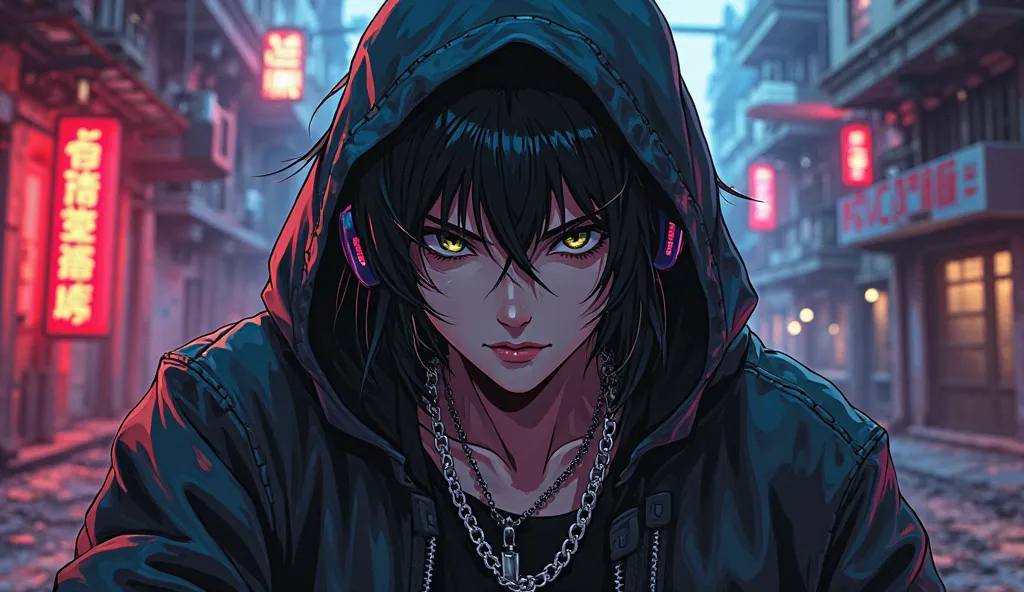 anime bad  boy, under world, rap musi listening type, Welcome to my channel text