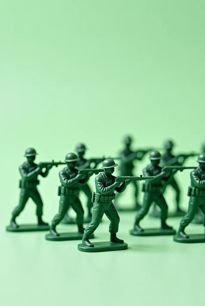 Army men plastic green background 