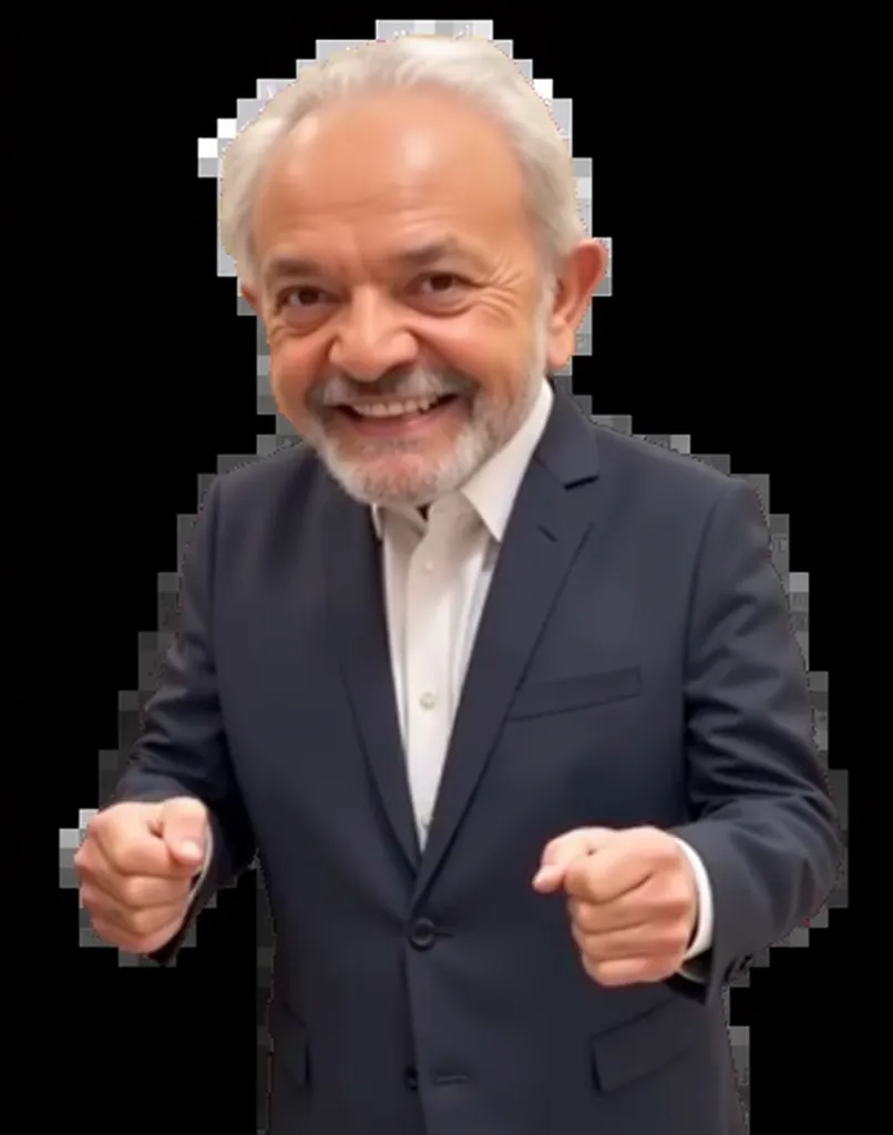  transformation of President Lula into the legendary villain Mumm-Rá,  in pixel art ! The look was humorous and with a touch of satire