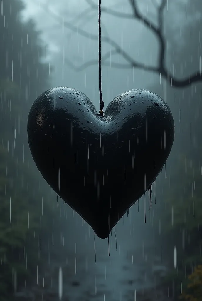 Image of black heart hanging out in the rain and name it chioma with boldness 