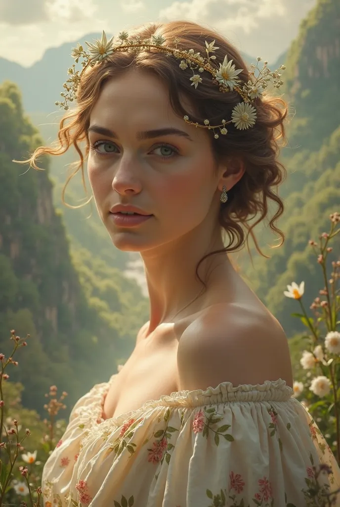 Beautiful English actress Keira Knightley as the Goddess Venus