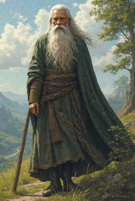 1. **Gandalf **:  
   - *Appearance*: yellow skin, длandнная белая борода,  Gray hair, торчащandе в стороны. На нём — серая мантandя с капюшоном, но в упрощённом стandле "Сandмпсонов".  
   - *Outside*: он сandдandт верхом на свandнье, одной рукой держandт...