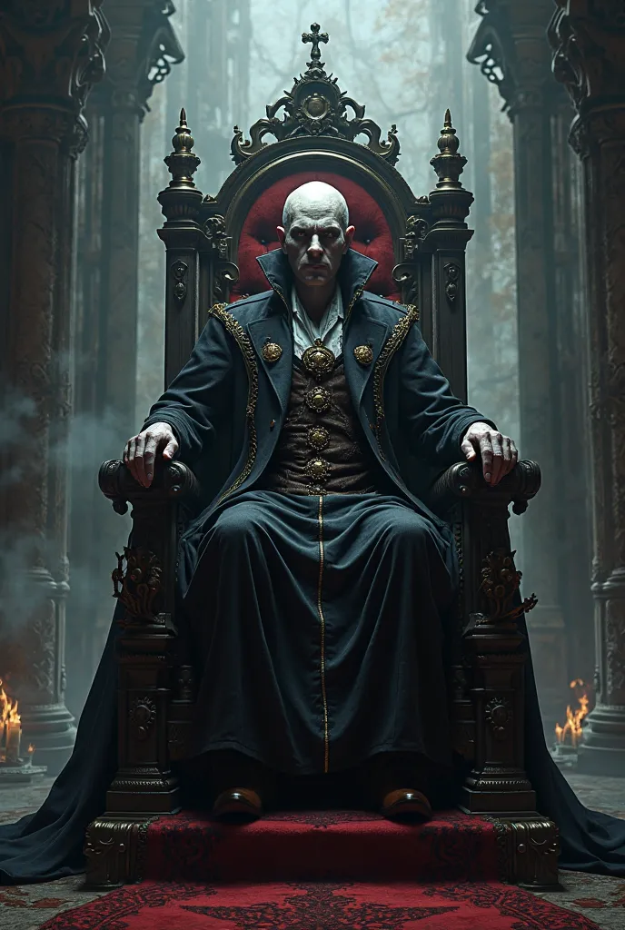 Vampire king sitting on a throne