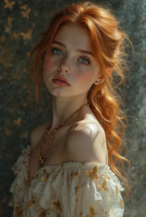 (solo, full body photo:1.3), (action packed:1.3), (haze, fog, mist:1.3), chiaroscuro, best quality, photorealistic, 1woman, (cute), (24yo:1.2), redhead, long ginger hair highly detailed, 1700'S, digital photography, art by artgerm and ruan jia and greg rut...