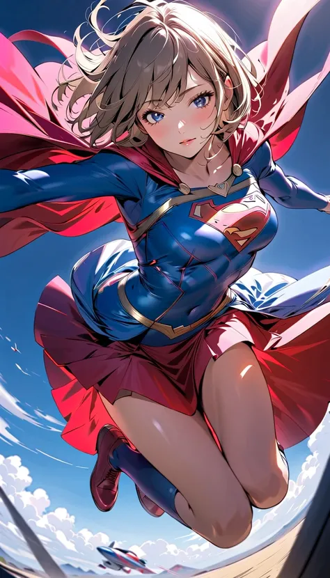 A Hero Landing , supergirl