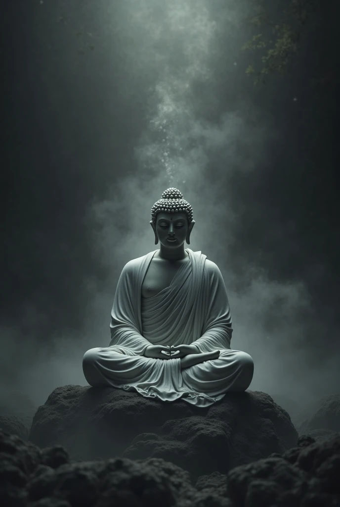 Buddha Sitting black shadow